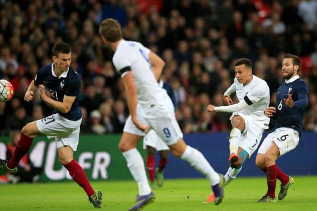 Tottenham youngster Dele Alli gives England  the lead. Picture: PA