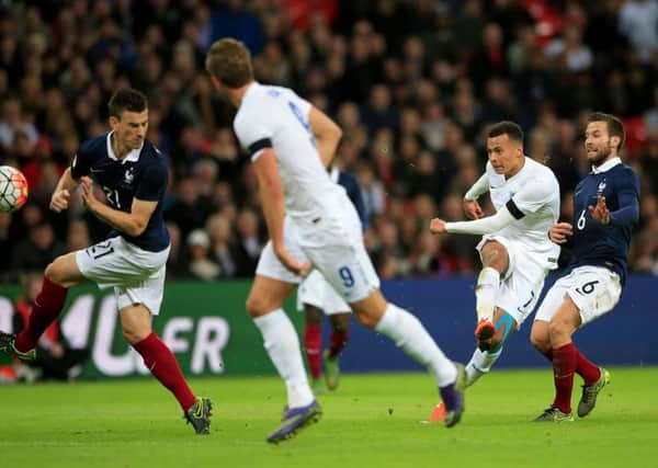 Tottenham youngster Dele Alli gives England  the lead. Picture: PA