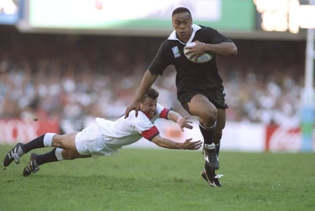 Jonah Lomu won 63 caps for New Zealand, including a four-try demolition of England in the 1995 World Cup semi-final. Picture: Simon Bruty /Allsport