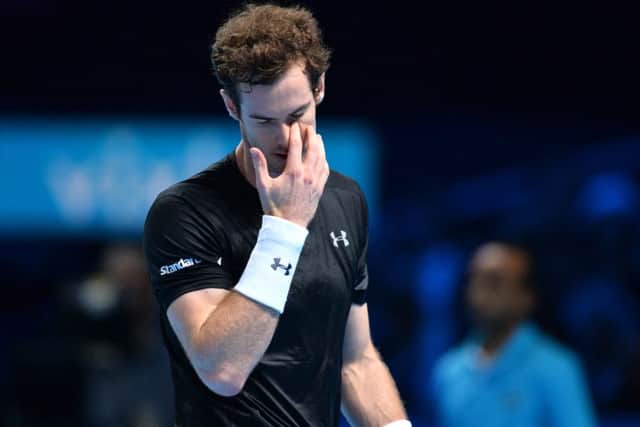 A frustrated Murray during the ATP World Tour Finals loss. Picture: AFP
