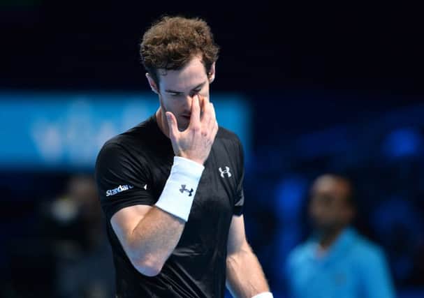 A frustrated Murray during the ATP World Tour Finals loss. Picture: AFP