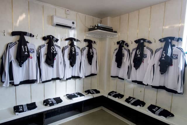 The dressing room at Somerset Park.