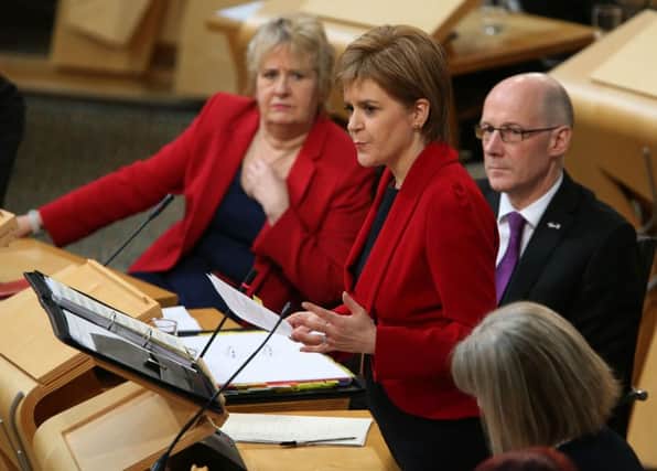 Nicola Sturgeon at First Ministers Questions today. Picture: PA