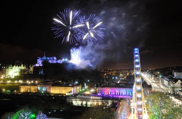 Fireworks above Edinburgh Castle and Princes Street on Hogmanay. Picture: Jane Barlow