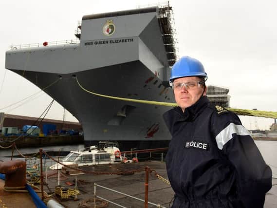 Aircraft carrier HMS Queen Elizabeth at Rosyth. Picture: Walter Neilson