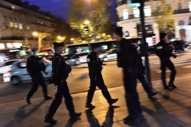 French gendarmes patrol in Paris. Picture: AFP