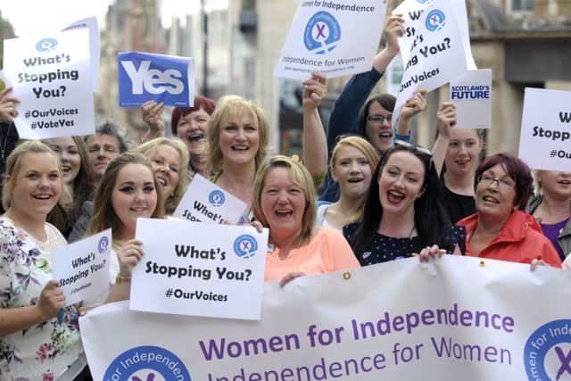 Women for Independence campaigning during the lead-up to the referendum. Picture: John Devlin