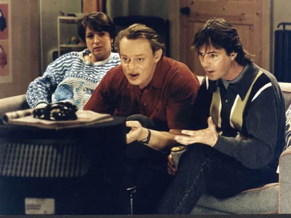 Men Behaving Badly personified the 90s Lad. Picture: BBC
