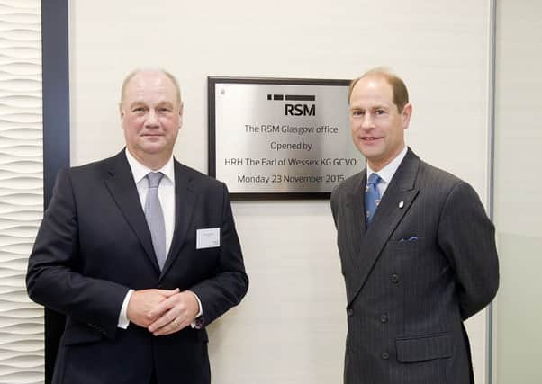RSM chief operating officer David Gwilliam, left, with the Earl of Wessex