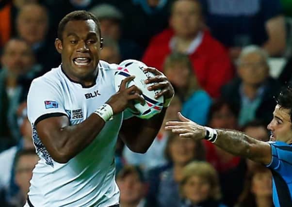 Leone Nakarawa in action for Fiji against Uruguay in the 2015 Rugby World Cup. Picture: Getty Images