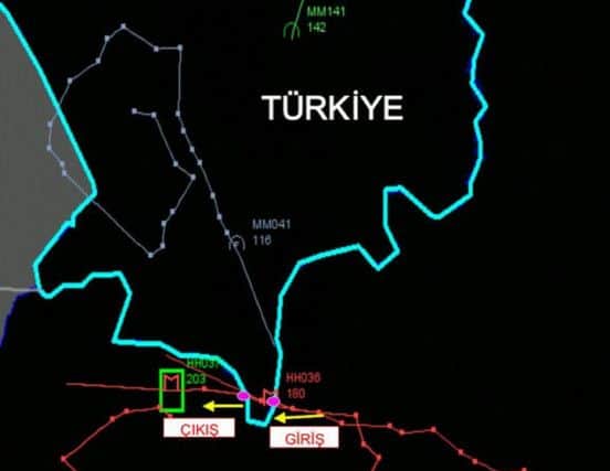 This graphic purports to show the Russian plane's route. Picture: Contributed
