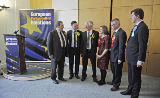 Left to right: David Coburn, Alyn Smith, Ian Hudghton, Catherine Stihler, David Martin and Ian Duncan. Picture: Phil Wilkinson