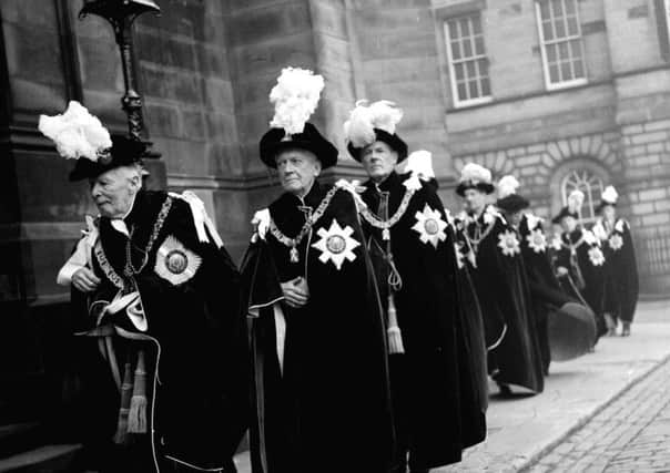 Knight of the Thistle procession to St Giles for the St Andrew's Day service in 1961.