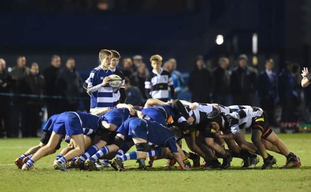 Earlston High School and Kelvinside Academy compete in the U18 Scottish Schools Plate at BT Murrayfield but a competitive league structure has not existed. Picture: SNS