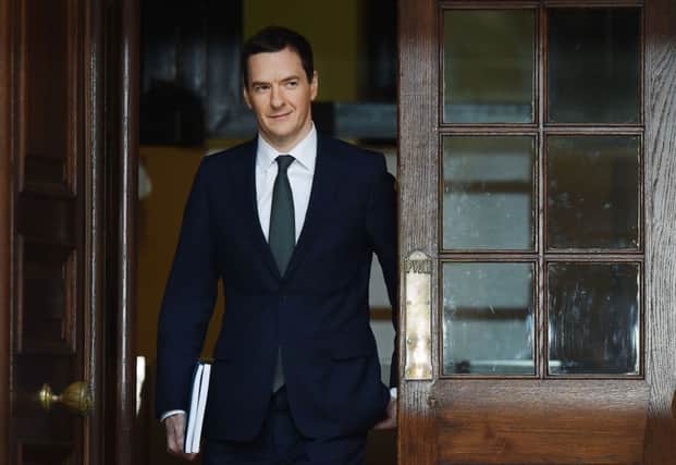 George Osborne leaves the Treasury in London. Picture: Getty