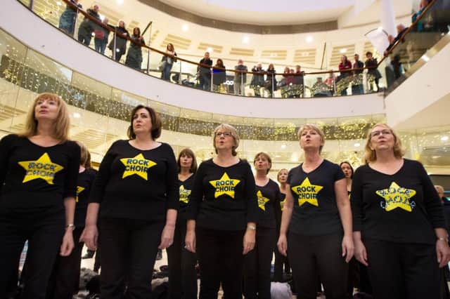 A flash-mob performance to promote Scottish First Aid week.Picture: John Devlin