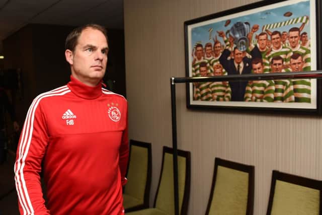 Ajax manager Frank De Boer at Celtic Park yesterday. Picture: SNS