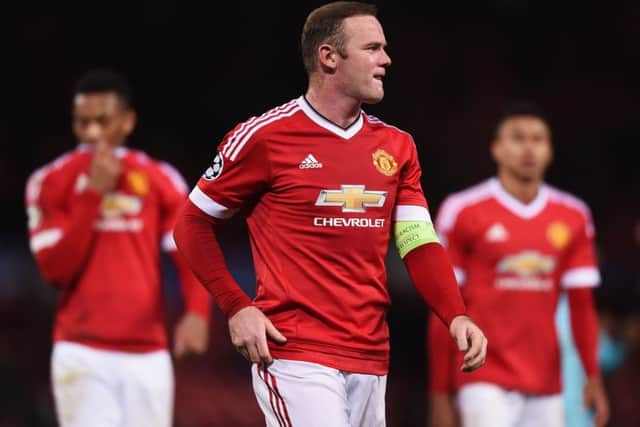 Manchester United captain Wayne Rooney trudges off after his side drew 0-0 with PSV Eindhoven at Old Trafford. Picture: Getty