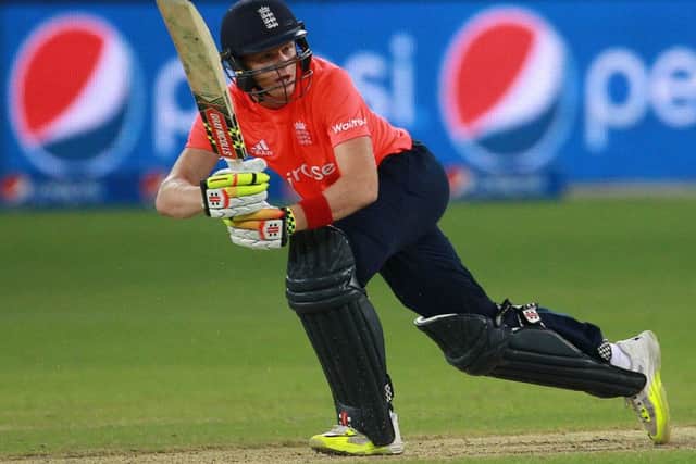 Sam Billings knock of 53 put England into a winning position against Pakistan in the opening T20. Picture: AP
