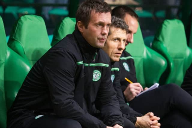 Celtic manager Ronny Deila watches on as his side are eliminated from the Europa League. Picture: John Devlin