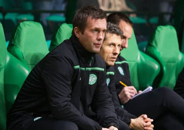 Celtic manager Ronny Deila watches on as his side are eliminated from the Europa League. Picture: John Devlin