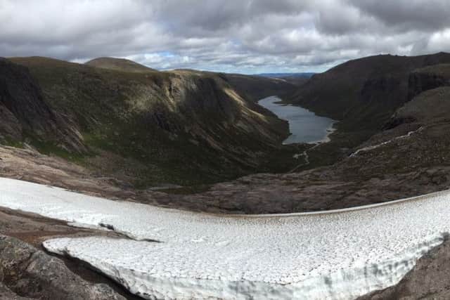 A large snow patch above Loch Avon in the Cairngorms. Picture: Hemedia