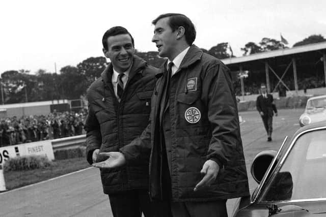 Formula One drivers Jim Clark (left) and Jackie Stewart at the Ingliston car show in 1965. Clark was nominated for the Sports Personality title that year, while Stewart would go on to win the trophy in 1973