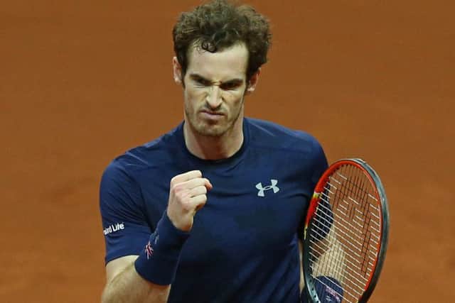 Andy Murray levelled things with a tough 6-3, 6-2, 7-5 win against Belgiums Ruben Bemelmans. Picture: Getty Images
