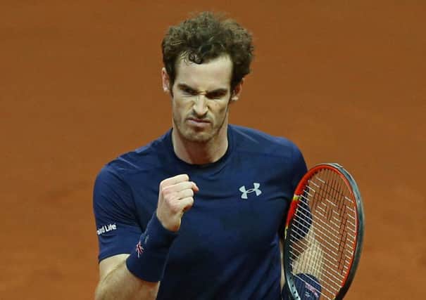 Andy Murray levelled things with a tough 6-3, 6-2, 7-5 win against Belgiums Ruben Bemelmans. Picture: Getty Images