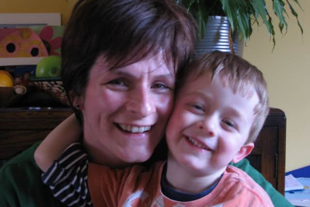 Angela with Keir in April 2008