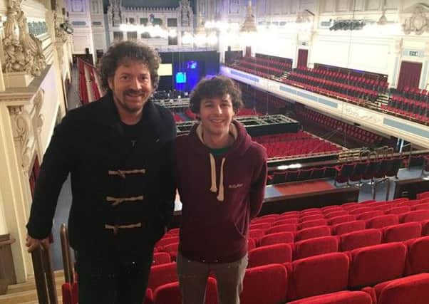 Joseph Garrett, aka "Stampy Cat", with Chris van der Kuyl, Convenor of the Royal Society of Edinburgh. "Stampy Cat" will take to the stage of Dundee's Caird Hall tonight to lead their Christmas lecture. Photo: Joseph Garrett