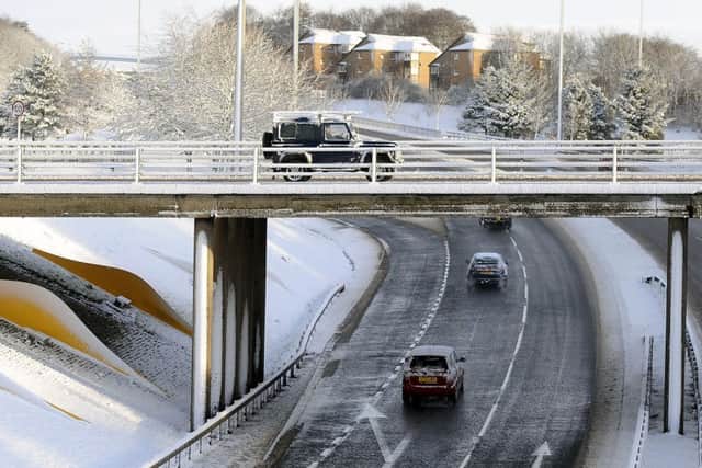 Drivers faced tricky conditions on the A8011 near Cumbernauld this January. Photo: Michael Gillen