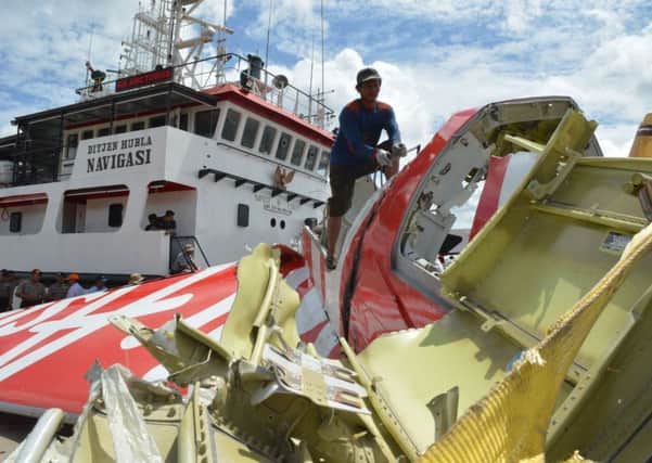 Wreckage of the AirAsia Airbus A320 which crashed into the Java Sea, killing all 162 people onboard. Picture: AFP/Getty Images