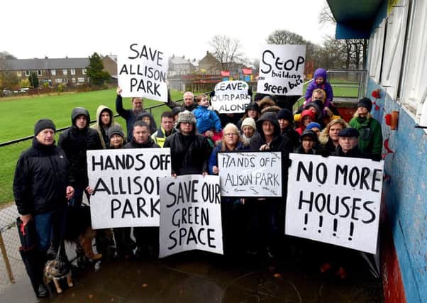 Campaigners protest Lord Hopetoun's proposal to build houses on the grounds of Allison Park. Picture: Lisa Ferguson