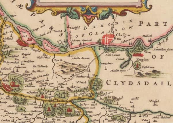 The first ever map of the Clydesdale in 1596