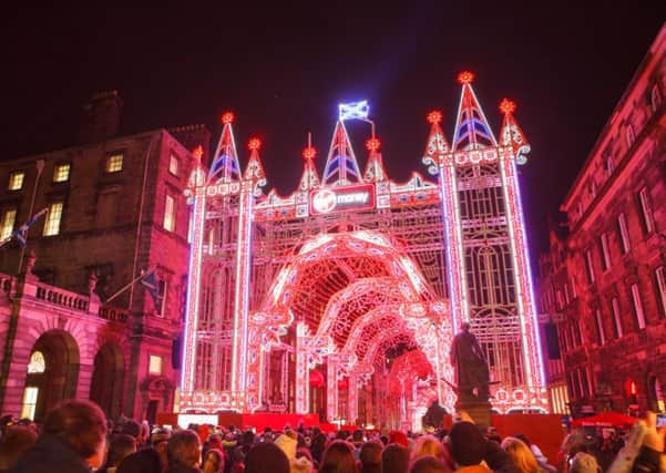The Virgin Money Christmas Lights are turned on at the Royal Mile, Edinburgh. Picture: Toby Williams