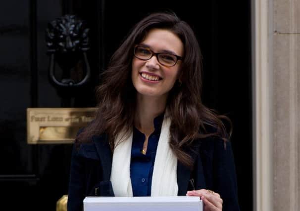 Rosie Nelson delivers the petition at Downing Street. Picture: Getty Images