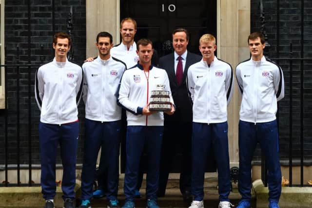 The victorious Davis Cup Great Britain Team with Prime Minister David Cameron. Picture: Getty