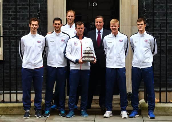 The victorious Davis Cup Great Britain Team with Prime Minister David Cameron. Picture: Getty
