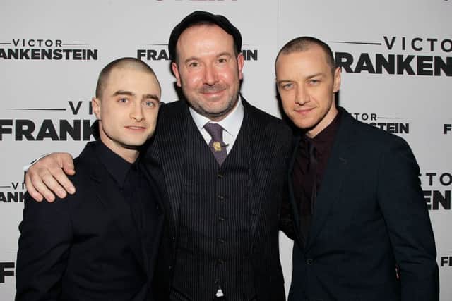 Daniel Radcliffe and James McAvoy with director Paul McGuigan. Picture: Imagenet