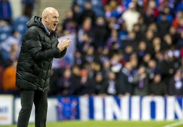 Mark Warburton shouts instructions during the win over Dumbarton. Picture: SNS Group
