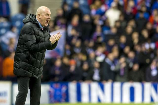 Mark Warburton shouts instructions during the win over Dumbarton. Picture: SNS Group