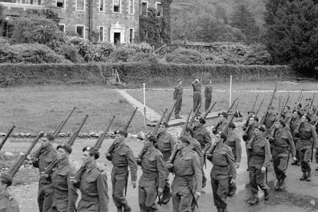 Troops train at Achnacarry during the early 1940s. Photo: Elizabeth Shardelow