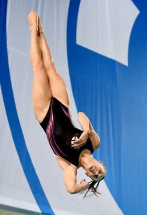 Grace Reid in action in the 1m Springboard event during the Glasgow 2014 Commonwealth Games. Picture: Jane Barlow