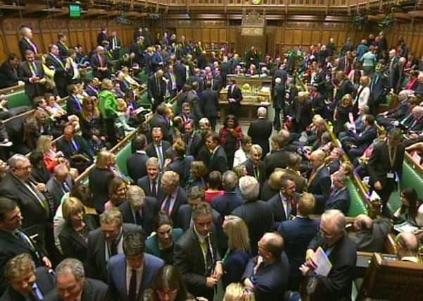 A crowded House of Commons after MPs backed David Cameron's plans 397 to 223. Picture: PA
