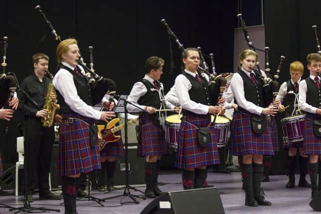 Preston Lodge compete in the 2015 Scottish Schools Pipe Band Championship. Picture: Malcolm McCurrach