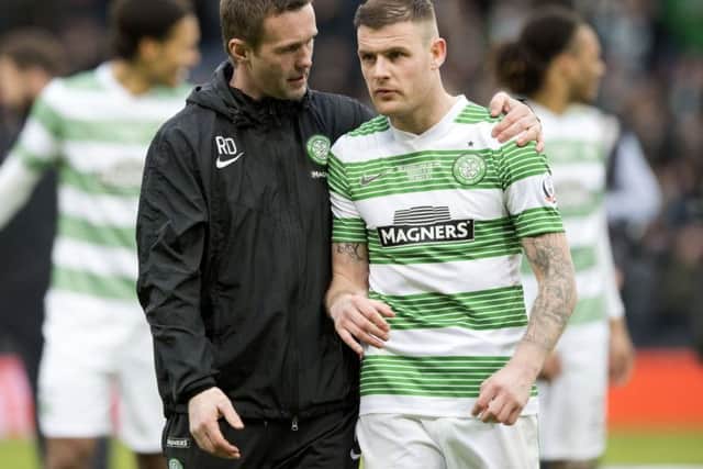 Celtic manager Ronny Deila with Anthony Stokes last season. Picture: Sammy Turner/SNS