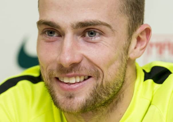 Hibernian's Lewis Stevenson talks to the press ahead of his side's upcoming Ladbrokes Championship fixture against Morton. Picture: SNS