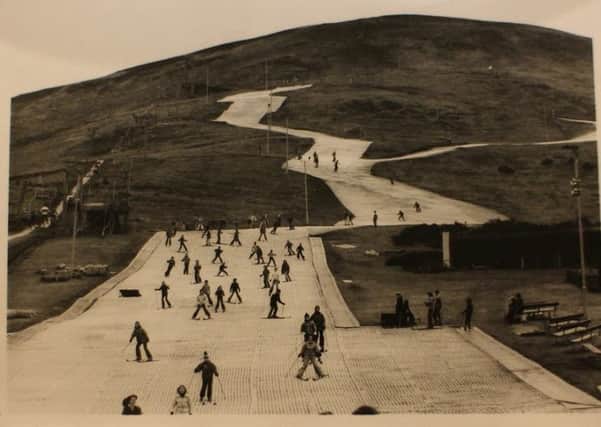 The slopes at Hillend in sepia tones