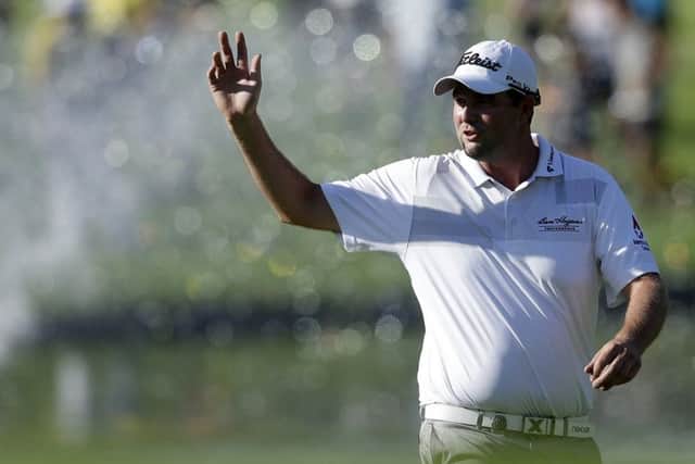 Marc Leishman enjoys his victory after a difficult 2015 in which his wife fell seriously ill with toxic shock syndrome. Picture: AP